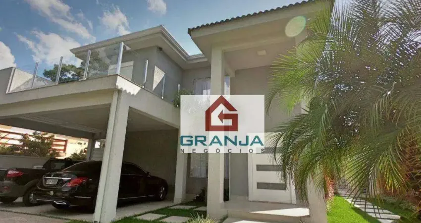 Incrível casa com 4 suítes, climatizada e mobiliada! 410 m² - venda por r$ 3.800.000 ou aluguel por r$ 21.000/mês - condomínio vintage - cotia/sp