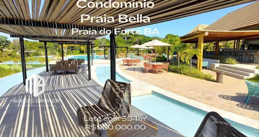 Terreno à venda no condomínio praia bella em praia do forte – 596m²