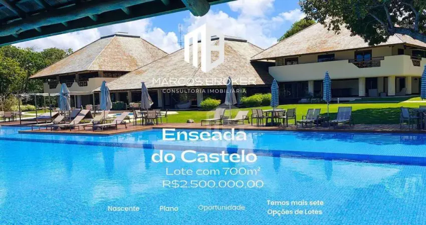 Terreno à venda no enseada do castelo – praia do forte, bahia – 700m² nascente