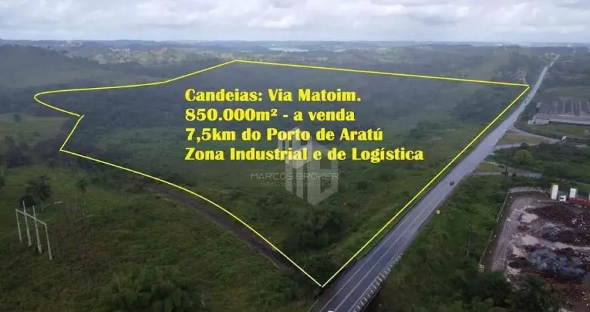 Área Industrial Estratégica em Candeias – 830.000m² | Próxima ao Porto de Aratu | Infraestrutura Completa para Indústrias e Logística!