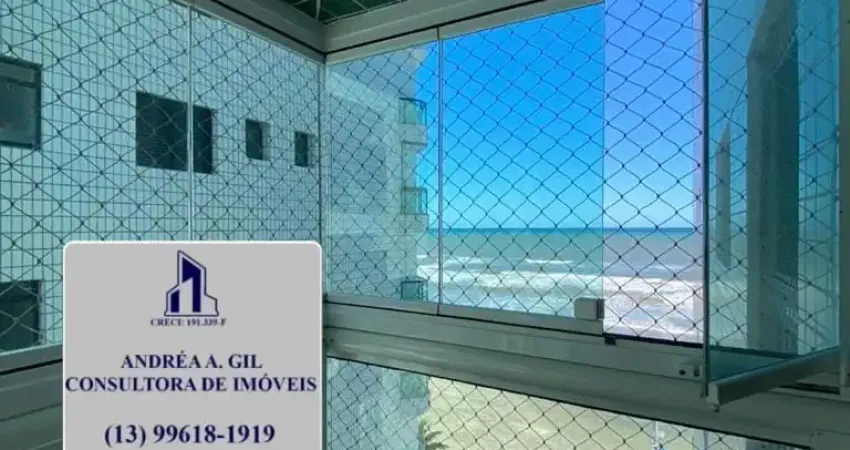 Apartamento mobiliado, centro de mongaguá - predio frente mar,