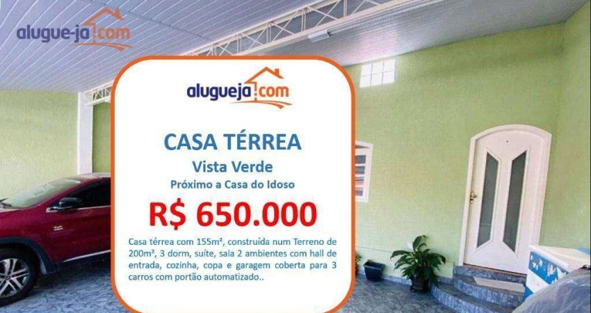 Casa com 3 dormitórios à venda, 155 m² por R$ 650.000,00 - Cidade Vista Verde - São José dos Campos/SP
