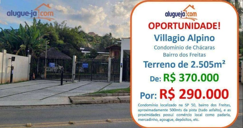 Terreno à venda no Village Alpino - São José dos Campos/SP com 2505 m²