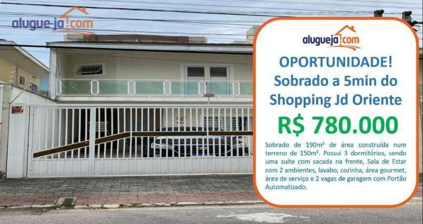 Sobrado à venda no Jardim América - São José dos Campos/SP com 190 m²
