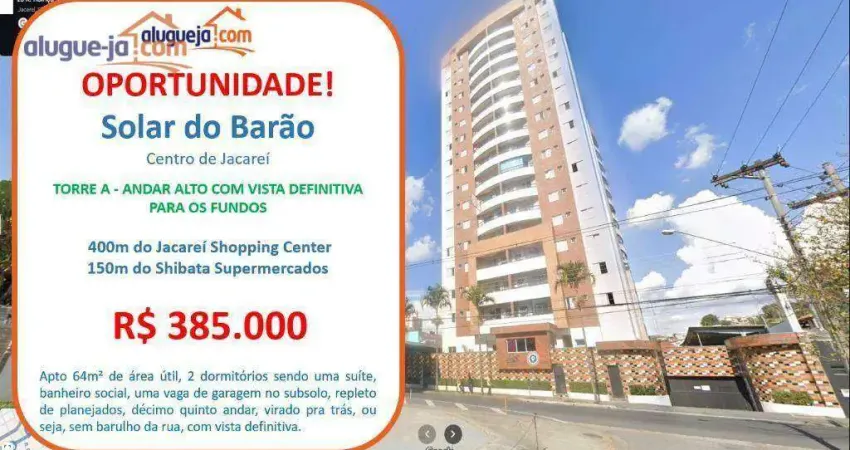 Apartamento com 2 dormitórios à venda, 64 m² por R$ 385.000,00 - Centro - Jacareí/SP