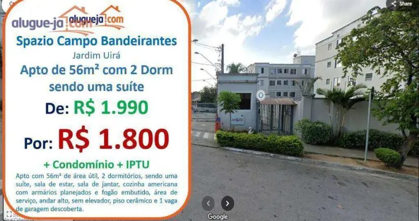 Apartamento com 2 dormitórios para alugar, 56 m² por R$ 2.482,50/mês - Parque Residencial Flamboyant - São José dos Campos/SP