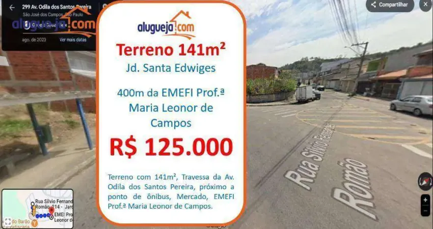 Terreno à venda, 141 m² por r$ 125.000,00 - loteamento santa edwiges - são josé dos campos/sp