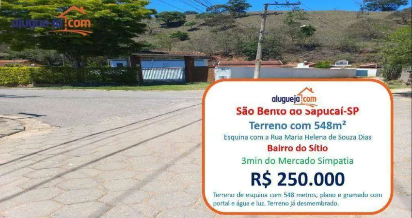 Terreno à venda, 548 m² por r$ 250.000 - sítio - são bento do sapucaí/sp