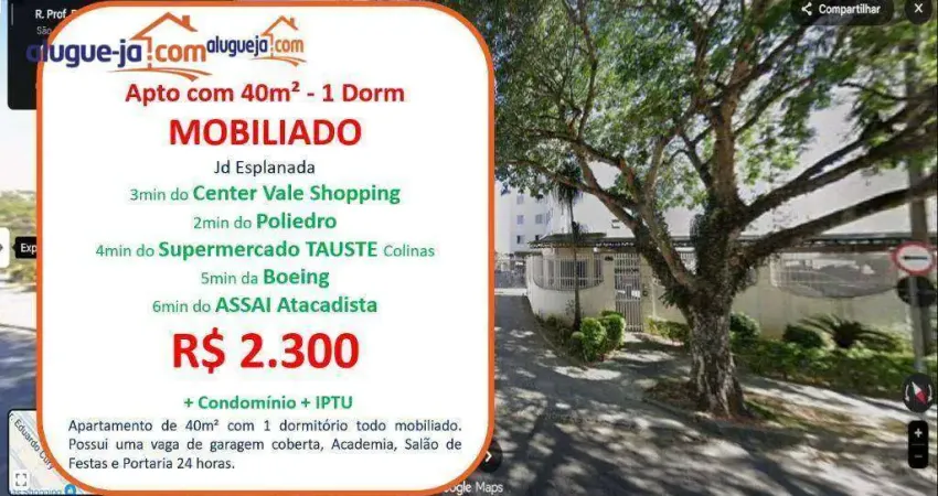 Apartamento com 1 dormitório para alugar, 40 m² por r$ 2.713,00/mês - jardim esplanada - são josé dos campos/sp