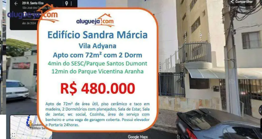 Apartamento com 2 dormitórios à venda, 72 m² por r$ 480.000 - vila adyana - são josé dos campos/sp