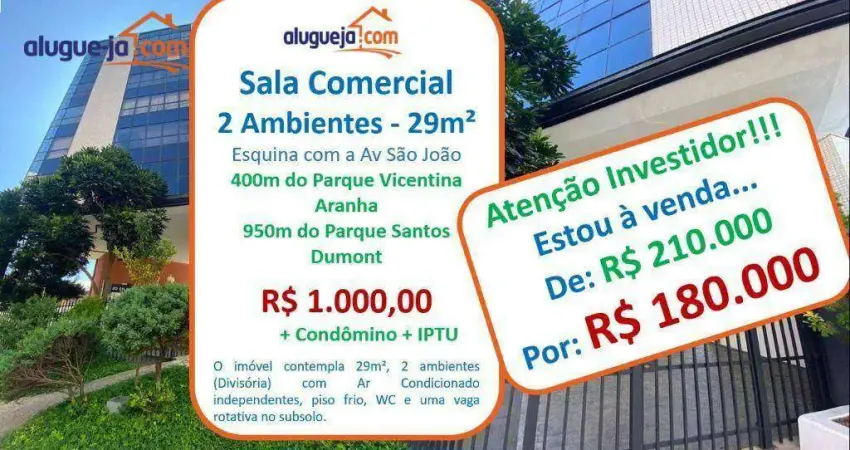 Sala, 29 m² - venda por R$ 180.000,00 ou aluguel por R$ 2.000,00/mês - Jardim Esplanada II - São José dos Campos/SP