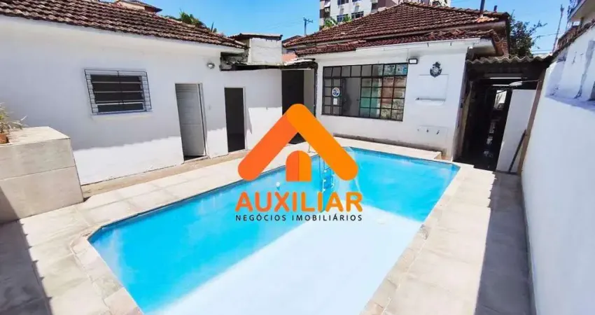 Ponto comercial com 5 salas, piscina, 4 vagas - marapé, santos/sp