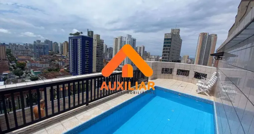 Cobertura Duplex, Piscina, Churrasqueira, 4 dormitórios, Embaré, Santos