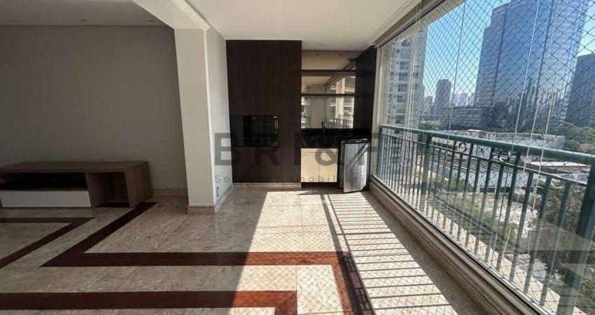 Apartamento para locação no Brooklin, 3 suites,  3 vagas com 168m², varanda goumet