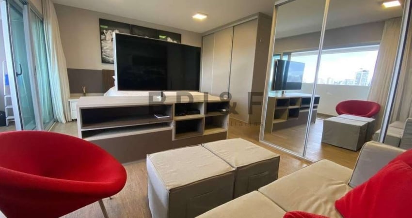 Apartamento studio mobiliado para locação na Chacara Santo António, 1 dormitório, 1 vaga