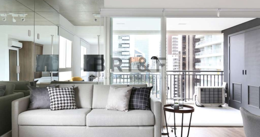 Apartamento para locação, 63m², 1 suíte, 1 lavado, varanda e 1 vaga. Cidade Monções, SP.