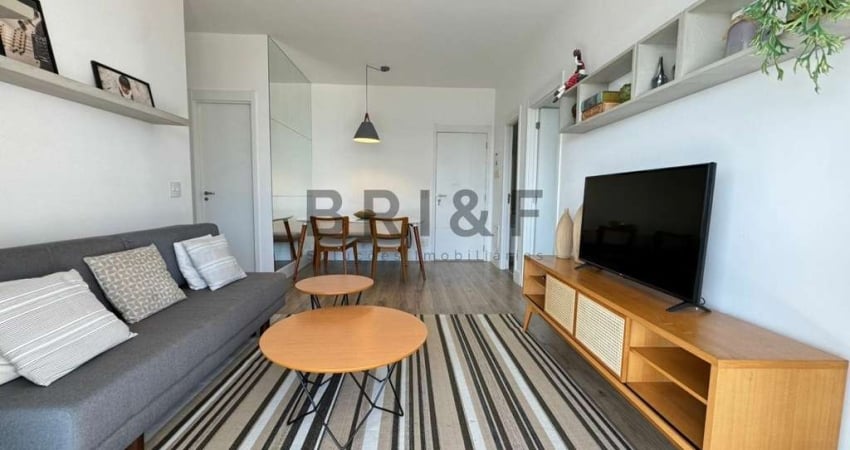 Apartamento mobiliado alugar- 78m² - 2 dormitórios (1 suíte), 1 vaga - Brooklin - Praça São Paulo