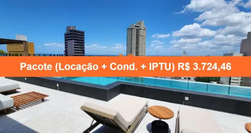 Apartamento para locação em salvador-ba, bairro vitória: 1 quarto, 1 sala, 1 banheiro, 1 vaga de garagem, 32m². venha conferir!