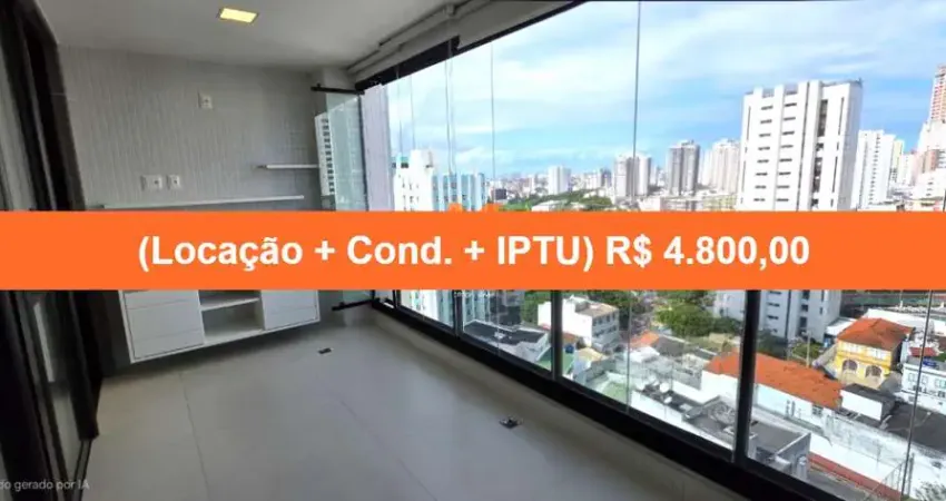 Apartamento para locação na Graça em Salvador-BA: 1 quarto, 1 suíte, 1 sala, 1 banheiro, 1 vaga e 50,51 m² de área.