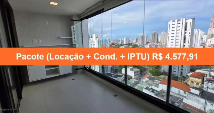 Apartamento para locação na graça em salvador-ba: 1 quarto, 1 suíte, 1 sala, 1 banheiro, 1 vaga e 50,51 m² de área.
