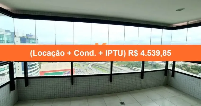 Apartamento para locação em Salvador-BA, no bairro Patamares: 1 quarto, 2 salas, 2 banheiros, 1 vaga de garagem!