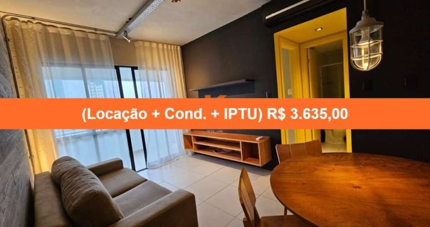 Apartamento para locação na Federação, Salvador-BA: 1 quarto, 1 sala, 2 banheiros, 1 vaga de garagem, 50m² de área. Venha conferir!