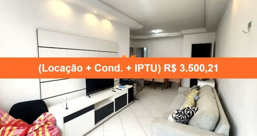 Apartamento para locação no bairro Jardim Apipema, Salvador-BA: 2 quartos, 1 suíte, 2 salas, 3 banheiros, 1 vaga de garagem.