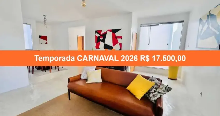 Apartamento na barra, locação carnaval 2026, salvador-ba: 3 quartos, 2 suítes, 2 salas, 4 banheiros, 119m² de área
