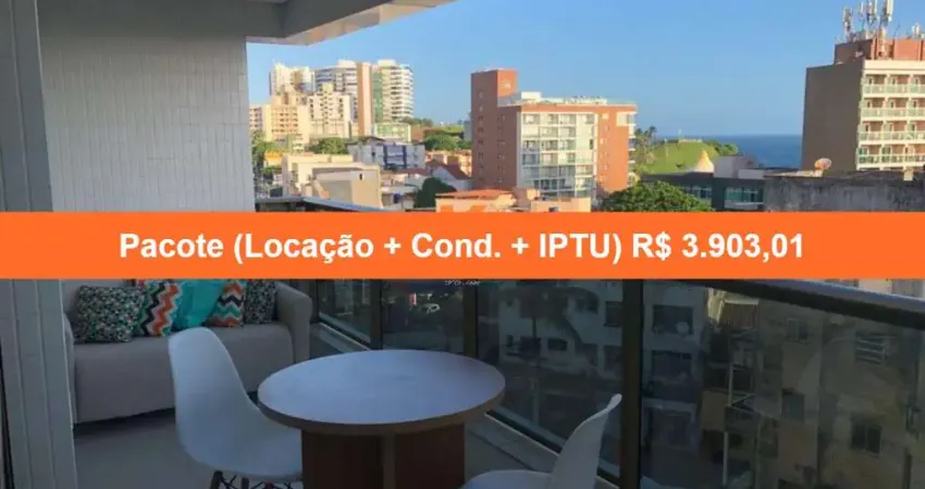 Apartamento para locação na barra, salvador-ba: 1 quarto, 1 sala, 1 banheiro, 1 vaga de garagem, 48,75 m² de área.