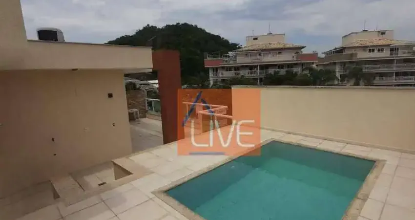Live vende: cobertura com 3 suítes, piscina, 3 vagas e dependência completa, 200 m² por r$ 1.400.000 - itacoatiara - niterói/rj
