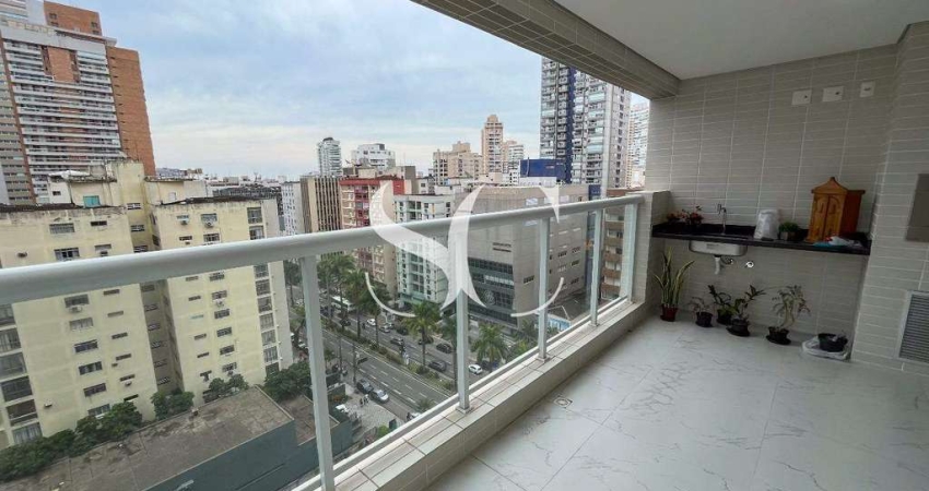 Castell di indaiá - 02 dormitórios sendo 02 suítes à venda no bairro de gonzaga em santos.