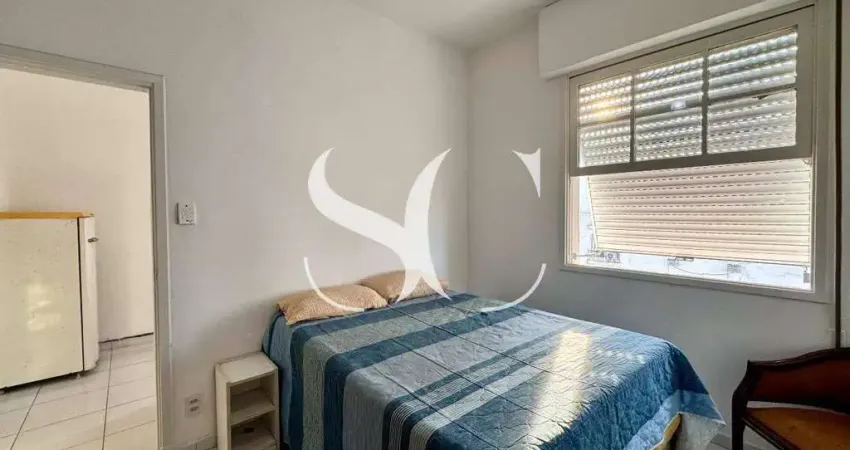 Apartamento à venda, 1 dormitório em frente à praia do embaré - santos