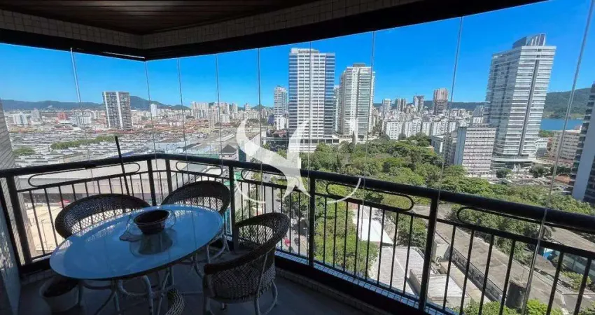 Apartamento de 3 quartos com 2 suítes, varanda, sala 3 ambientes - vista mar em santos (aparecida)