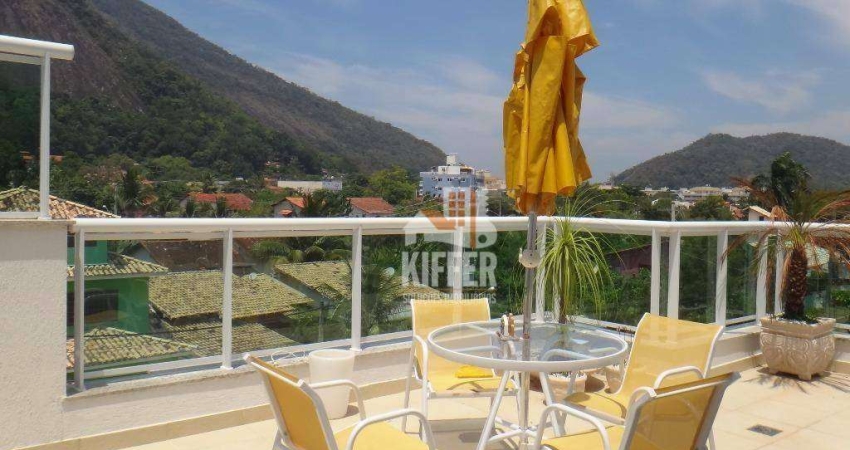Imobiliária Kiffer Ferreira anuncia: Coberura duplex, 2 banheiros, 2 suítes, 01 quarto, closet, 02 varandas, piscina com aquecimento, vista para a ser