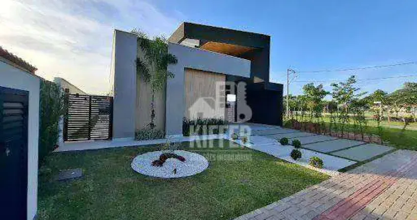 Casa de alto padrão no alphaville ii maricá – 3 quartos, suíte e área gourmet