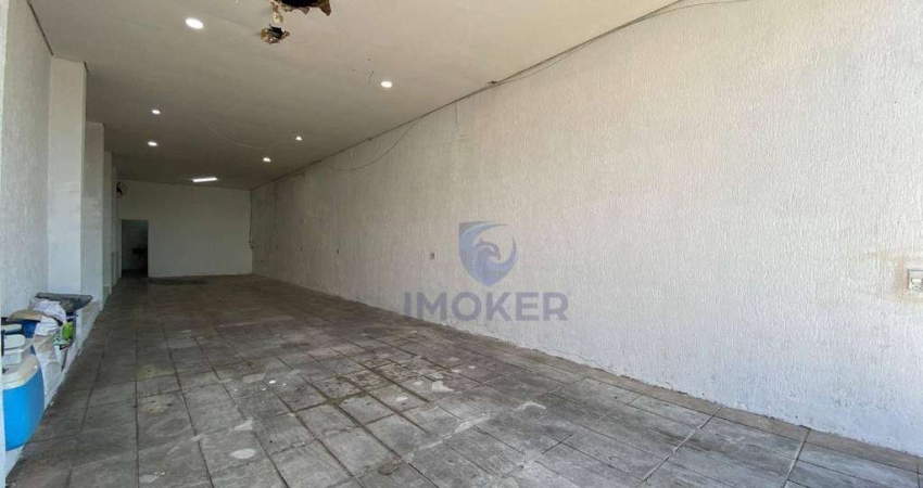Salão Comercial na Vila Virgínia, Itaquaquecetuba/SP; 100 m²; pé direito de 3 m; 1 sala; 2 banheiros; área de serviço.