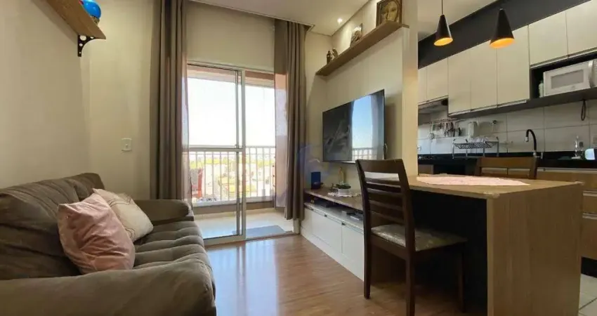 Apartamento em Suzano/SP; 2 dormitórios (1 suíte); cozinha planejada; sacada; 1 vaga; condomínio com piscina e área de lazer.