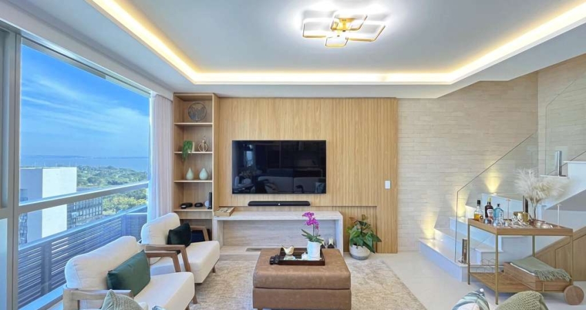 Lindíssimo apartamento Duplex, semi mobiliado, andar alto de 2 dormitórios vaga de garagem coberta O Atmosfera Air possui uma localização privilegiada, que une as conveniências da cidade com uma vista