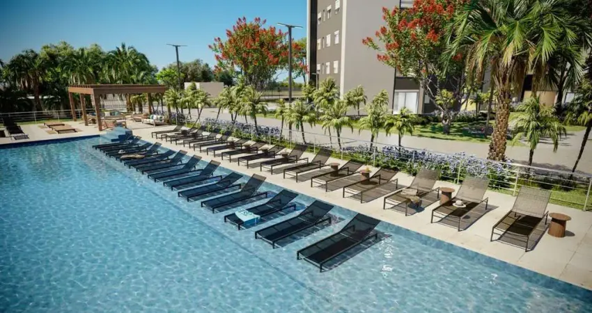 Apartamento 02 quartos, sendo 01 suíte, 01 vaga escriturada e coberta, com 52,14m² no ACQUA LIFE CLUB.