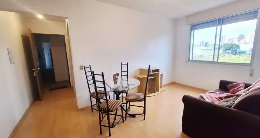 Excelente apartamento de 1 dormitório mobiliado , 1 vaga coberta, portaria , elevador, vista, salão de festas, no bairro petrópolis porto alegre, rs