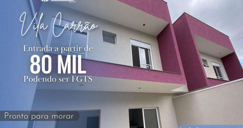 Sobrado para Venda em São Paulo, Vila Carrão, 2 dormitórios, 2 suítes, 3 banheiros, 2 vagas