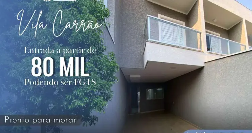 Sobrado para venda em são paulo, vila carrão, 3 dormitórios, 1 suíte, 3 banheiros, 2 vagas