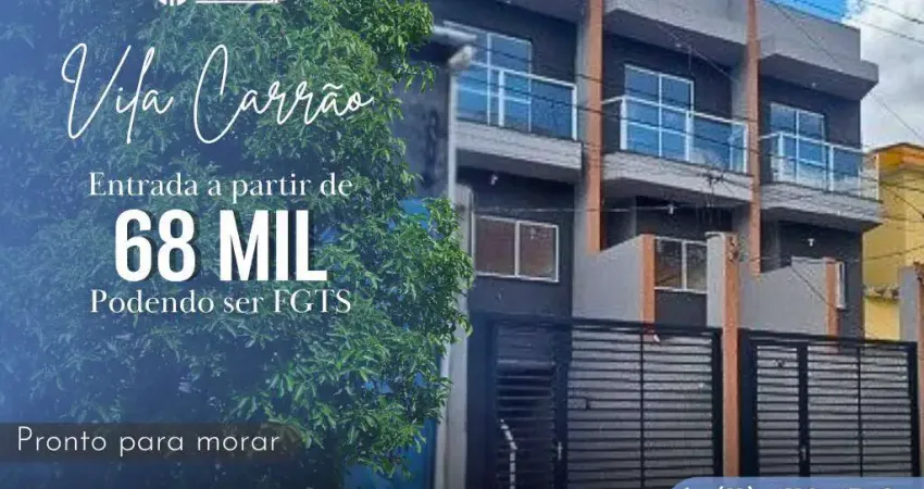 Sobrado para venda em são paulo, vila carrão, 3 dormitórios, 1 suíte, 3 banheiros, 2 vagas