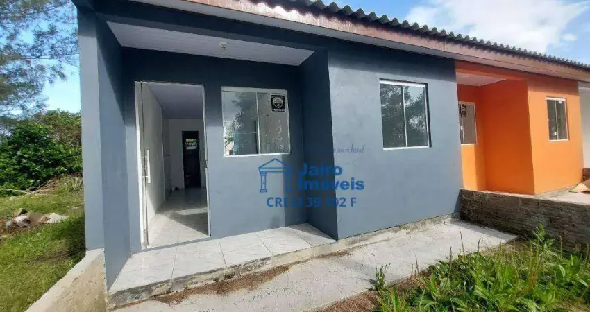 Casa nova, nunca habitada, com 2 dormitórios à venda, r$ 140.000 - centro - balneário pinhal/rs