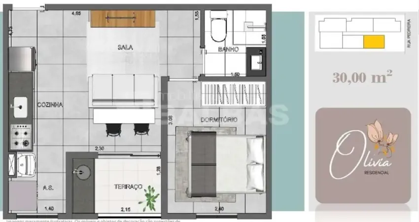 APARTAMENTO NOVO - 30 m² - EXCELENTE LOCALIZAÇÃO