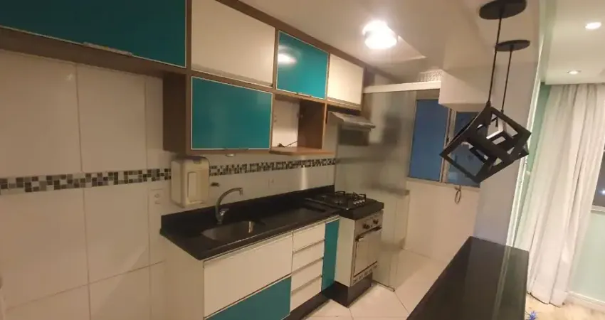 Apartamento no Parque São Vicente com 59m², 2 dormitórios, sala, cozinha americana, área de serviço, 1 vaga de garagem.