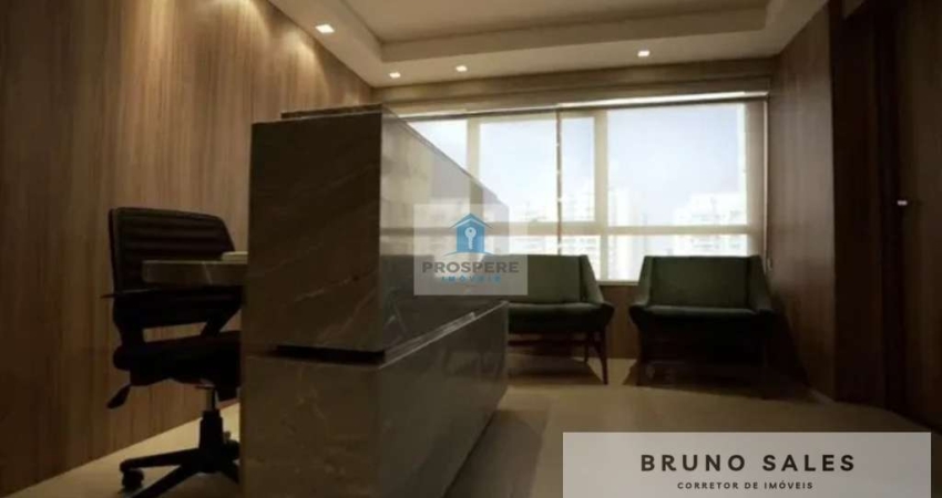 Sala comercial em Alphaville totalmente mobiliada com 98m² pronta para trabalhar com 2 vagas de garagem.