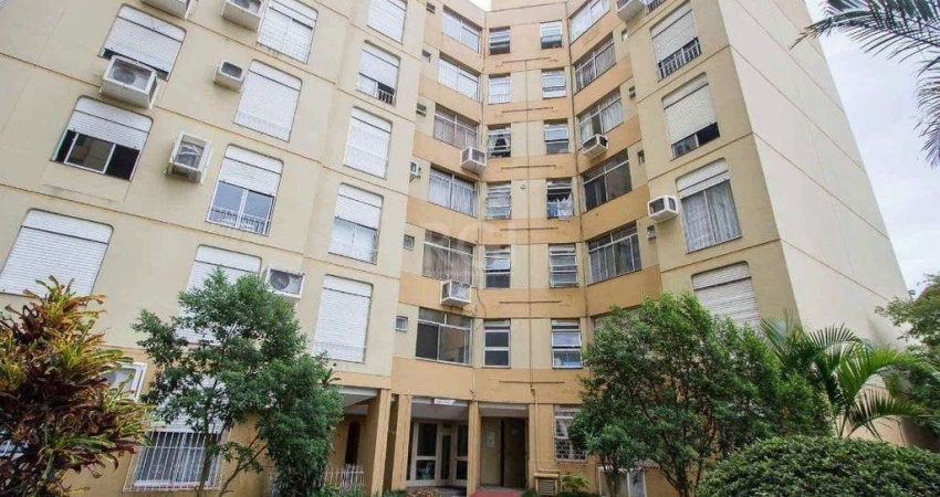 Apartamento de 1 dormitório, living, cozinha, área de serviço e banheiro social.