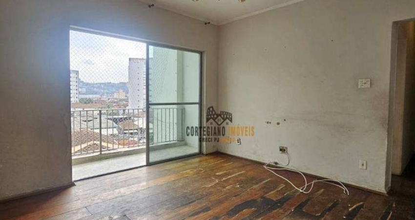Apartamento com 2 Dormitórios/Elevador/Garagem à venda, 85 m² por R$ 375.000 - Campo Grande - Santos!