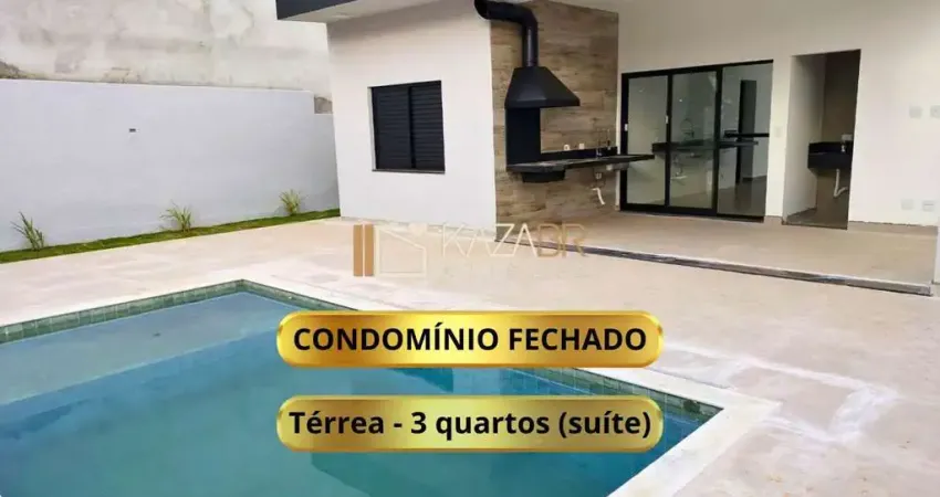 Casa térrea à venda, condomínio fechado,  3 dormitórios (1 suíte), piscina, 143m² - $1.200.000 – Serras de Atibaia II